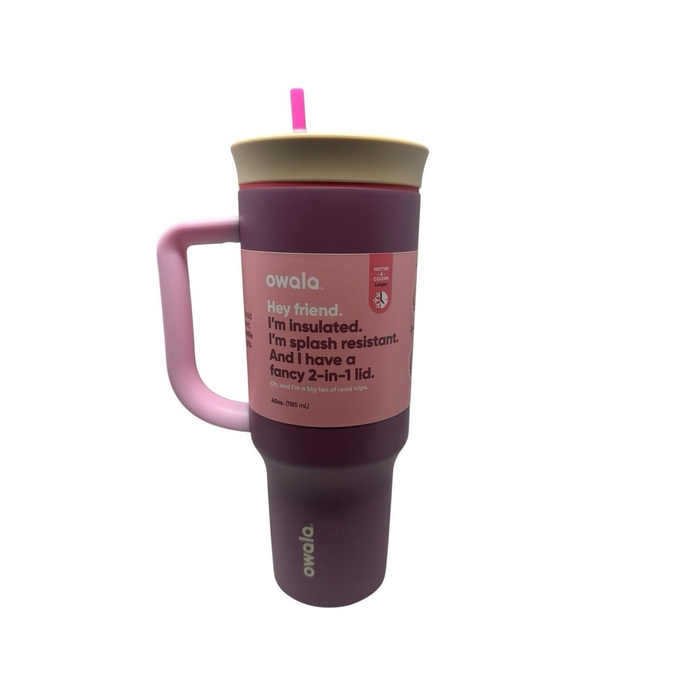 Owala 40oz Tumbler Smell the Roses Pink w/ Handle New!‎
